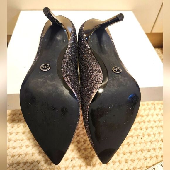 Michael Michael Kors "Claire" Gunmetal Glitter Encrusted Pumps Sz.7 Ret $130 - Picture 7 of 8